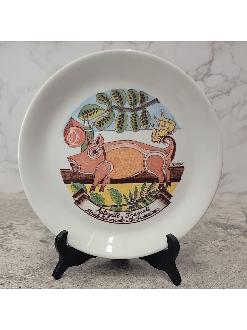Vintage DeSimone Ceraminter Italy Italian Pig plate